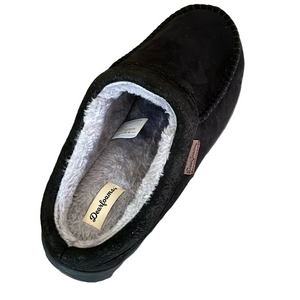 DEARFOAMS Total Comfort Memory Foam Black Slippers, Various Men’s Sizes